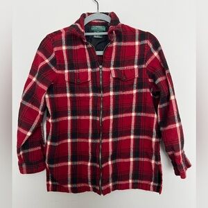 Lauren Ralph Lauren VTG  Shirt Jacket Shacket Womens Tartan Plaid Wool Zip Sz L